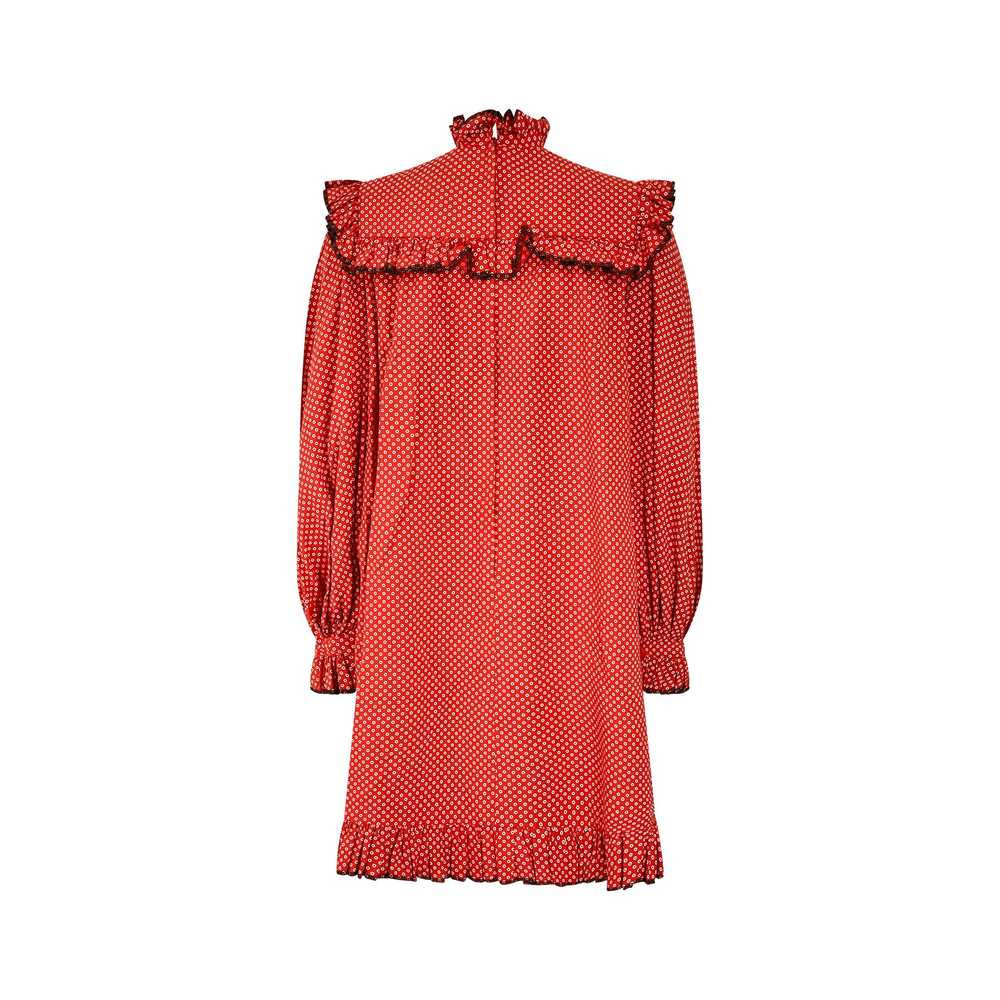1970s Jean Varon Red Circle Print Tunic Dress - image 2