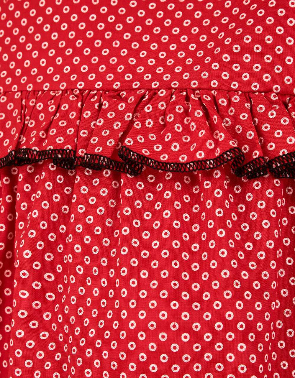 1970s Jean Varon Red Circle Print Tunic Dress - image 4