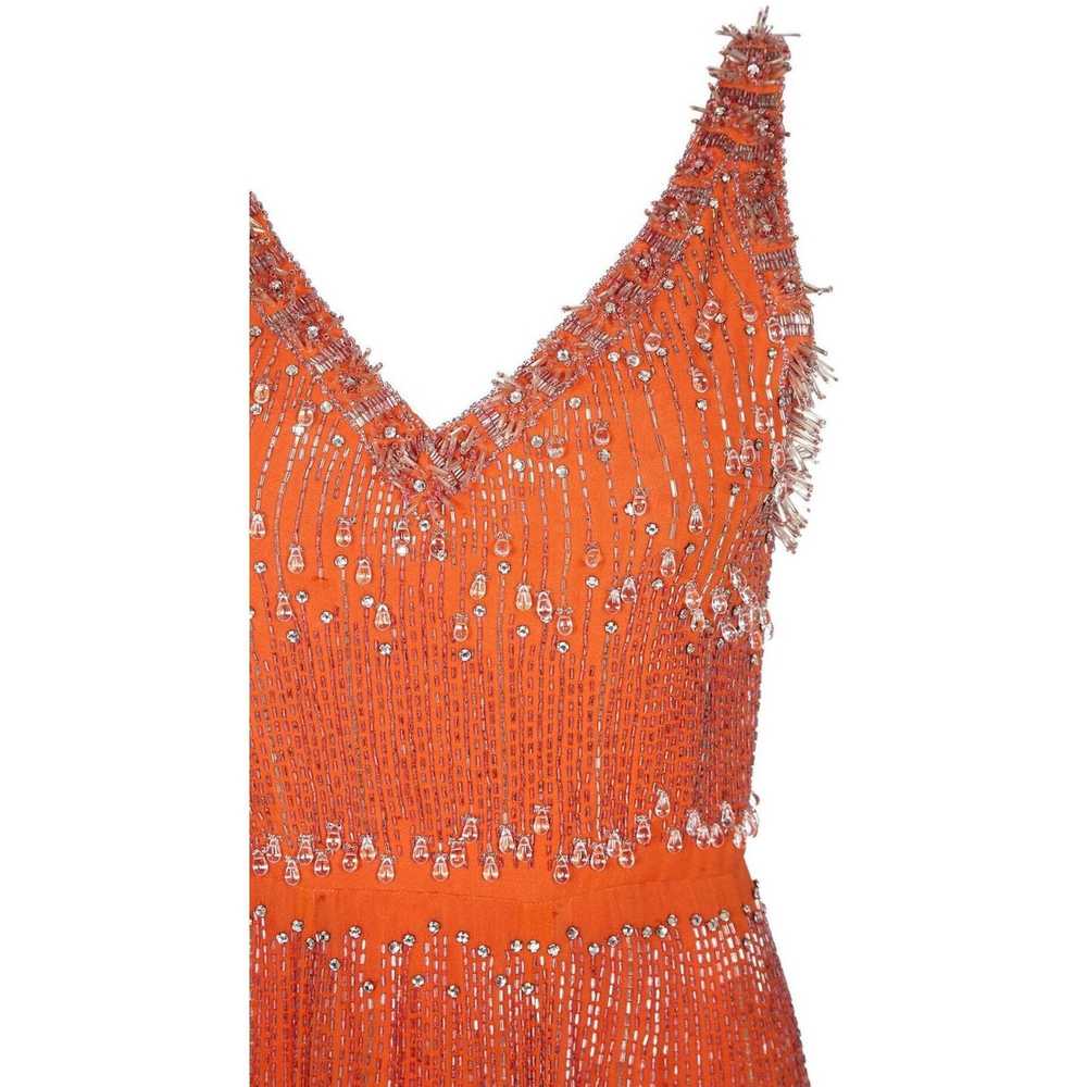 Couture 1960s Burnt Orange Silk Chiffon Gown with… - image 3