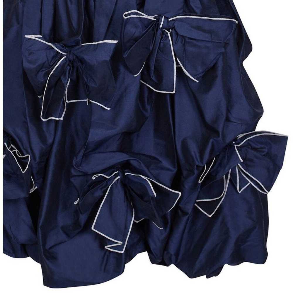 1980s Louis Feraud Navy Silk Taffeta Dress - image 4