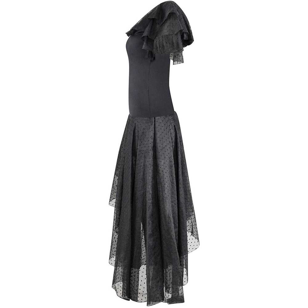 1980s Yves Saint Laurent Black Asymmetric Dress W… - image 2