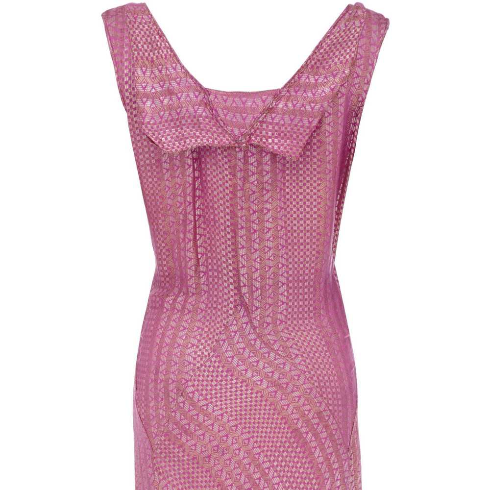 1920s Pink Full Length Lame Flapper Dress - image 4