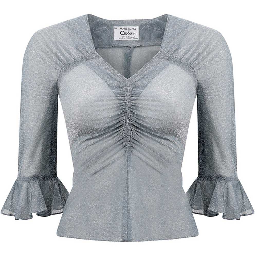 Early 1970s Quorum Silver Disco Top With Flounce … - image 1