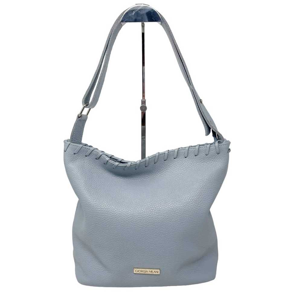Giorgia Milani Light Blue Leather Hobo Bag Should… - image 1