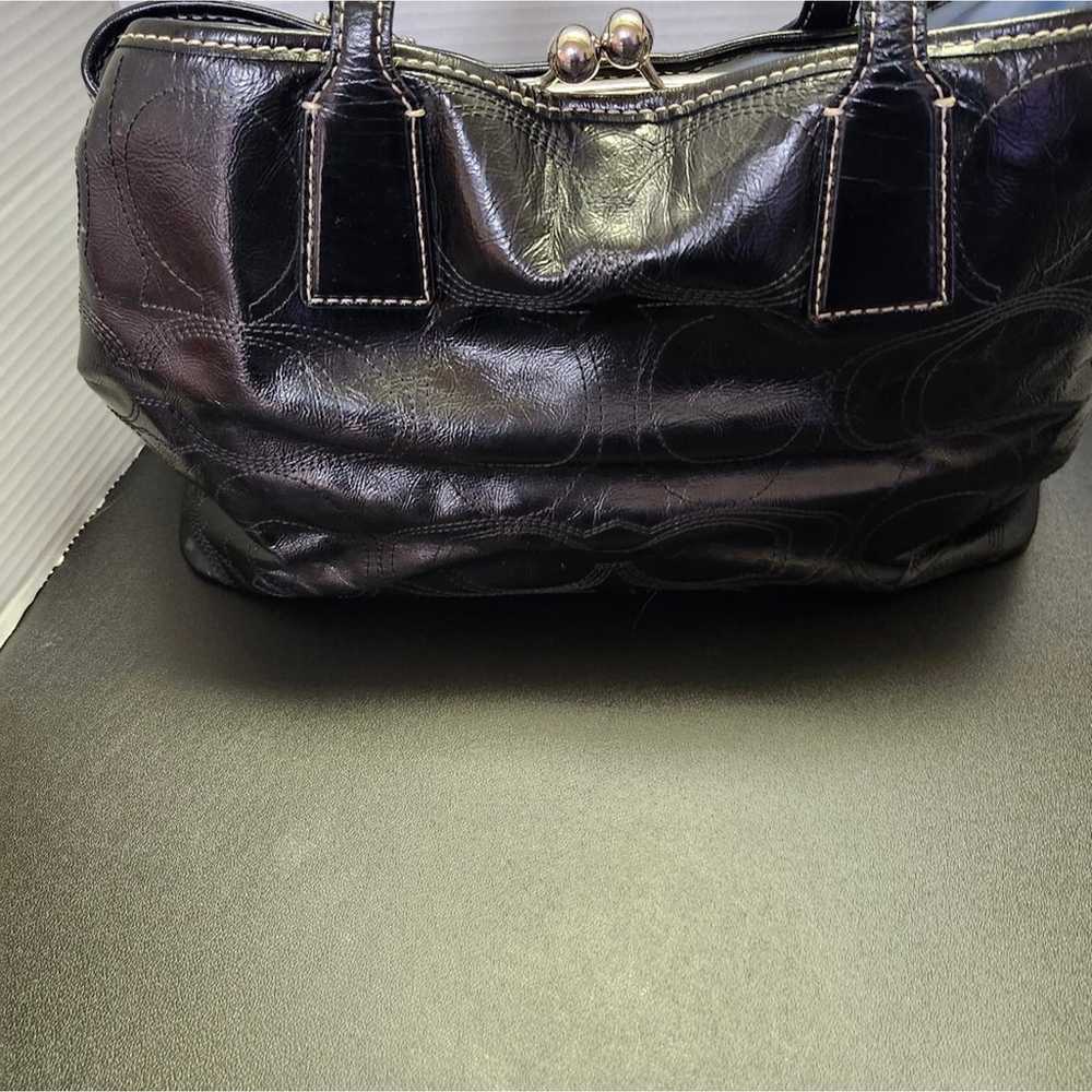 Coach Kisslock Carryall Handbag. Black - image 3