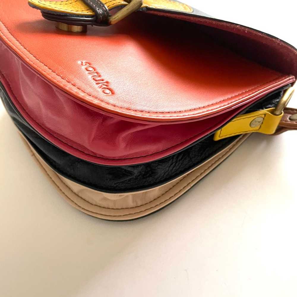 Soruka Color block Leather Crossbody Handbag - image 12