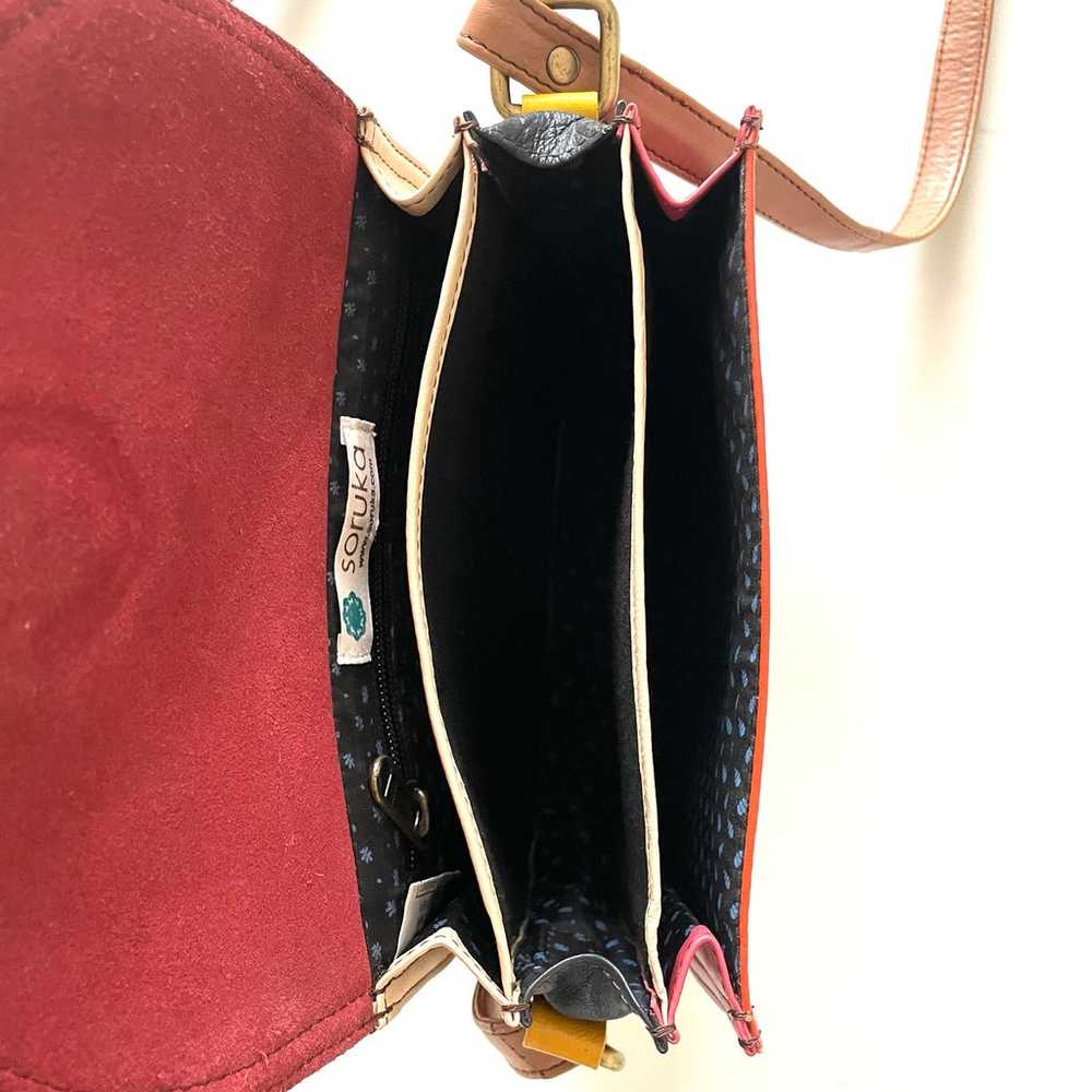 Soruka Color block Leather Crossbody Handbag - image 9