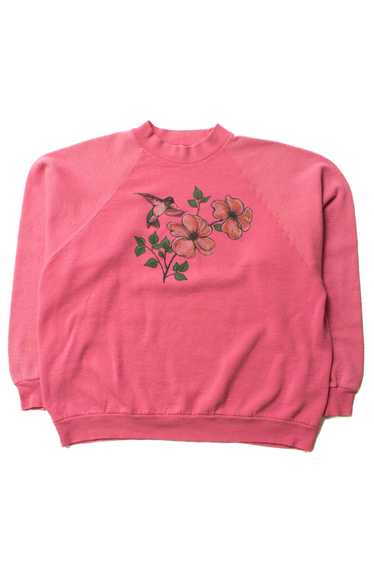 Vintage Pink Hummingbird Sweatshirt (1990s) - image 1