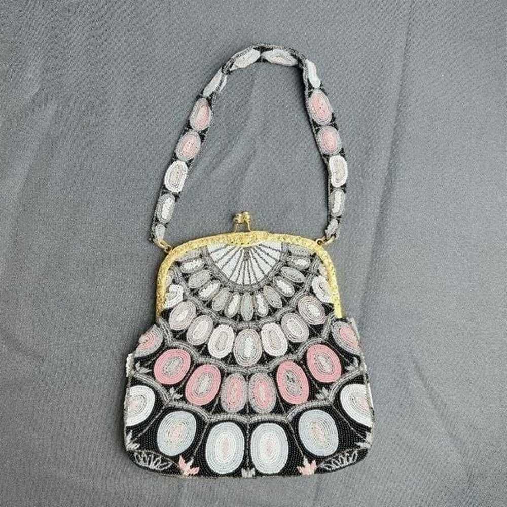 Vintage Beaded small bag with gold details - image 2