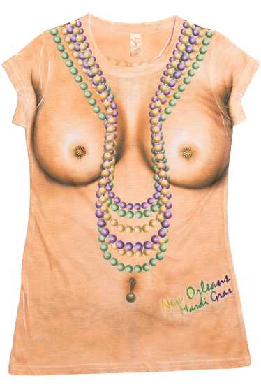 "New Orleans Mardi Gras" Beads Nude T-Shirt
