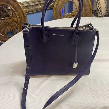 Michael Kors Mercer Leather Purple Purse Handbag