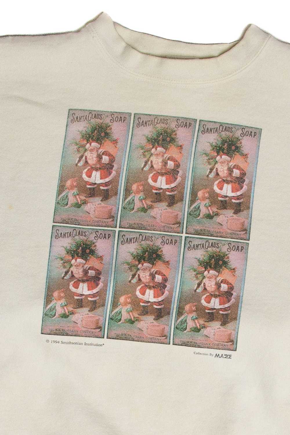 Vintage Smithsonian Santa Claus Soap Sweatshirt (… - image 2