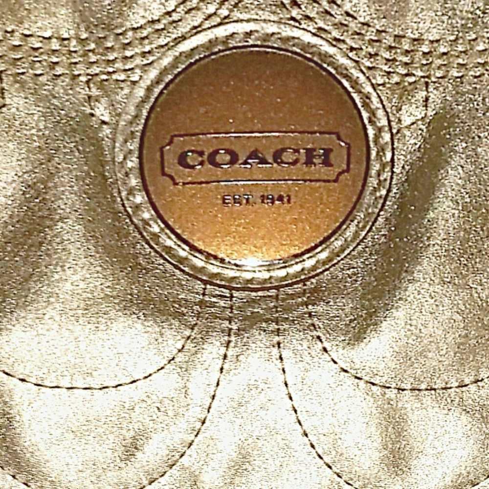 COACH #18877-Metallic Gold Perforated Stitched Si… - image 11