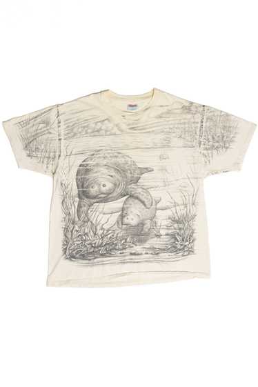 Vintage Manatees All Over Print T-Shirt
