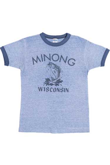 Vintage "Minong Wisconsin" Fish Ringer T-Shirt