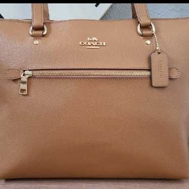 Coach Gallery Camel Leather Tote Bag - image 1