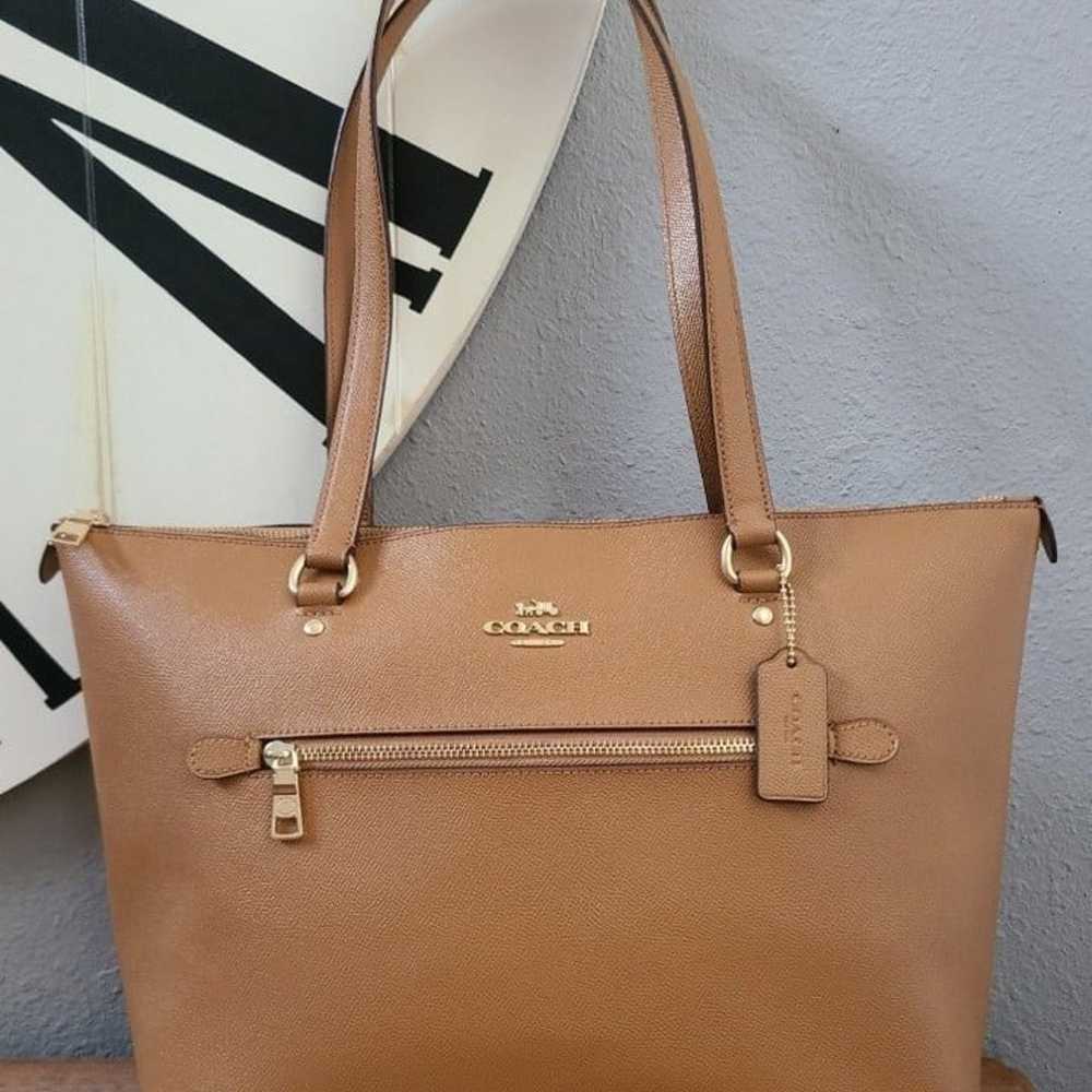 Coach Gallery Camel Leather Tote Bag - image 2
