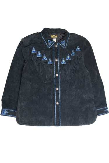 Vintage Bob Mackie Fringe Suede Leather Jacket