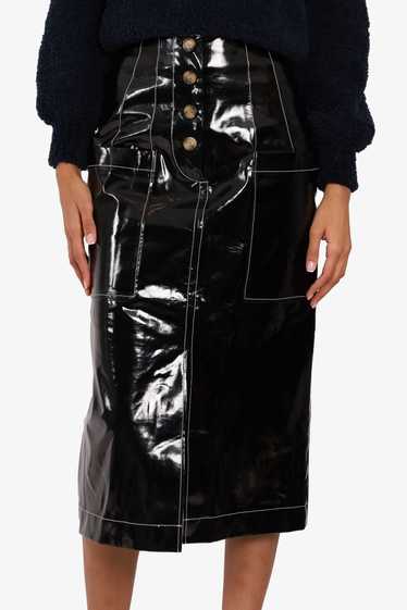 Rejina Pyo Black Patent Leather with Contrast Stit