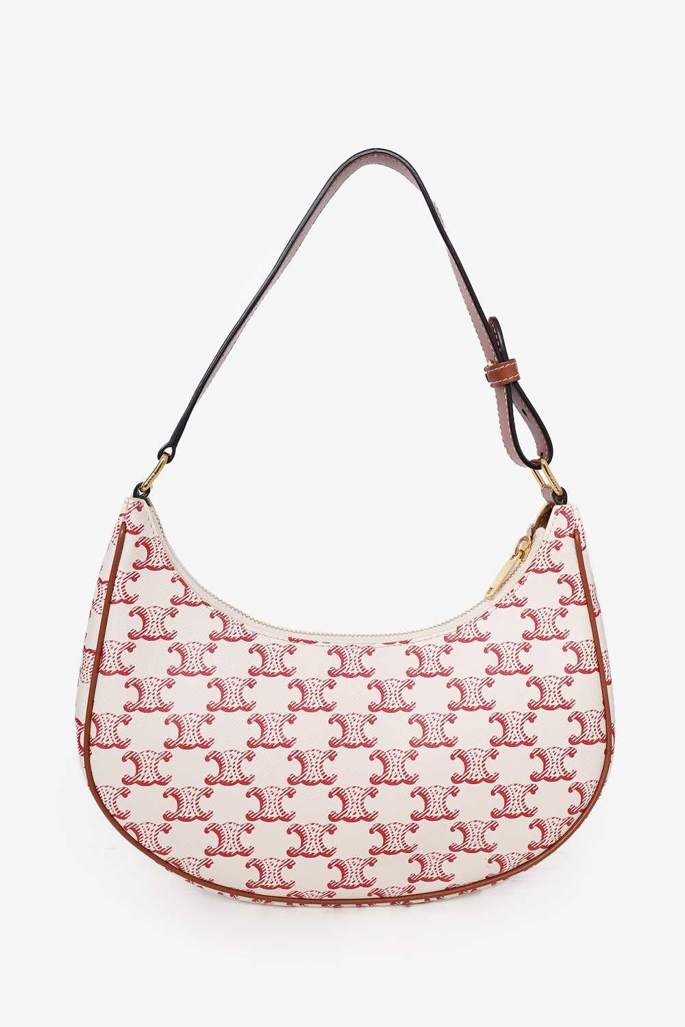 Celine White/Red Canvas/Leather Triomphe Ava Shou… - image 1
