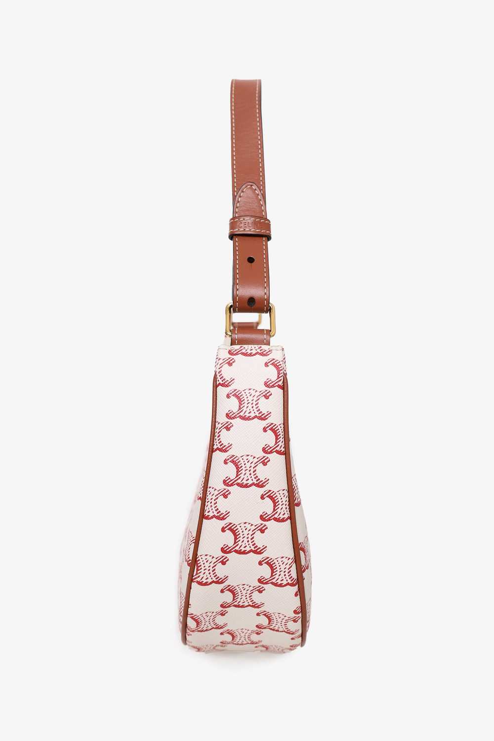 Celine White/Red Canvas/Leather Triomphe Ava Shou… - image 2