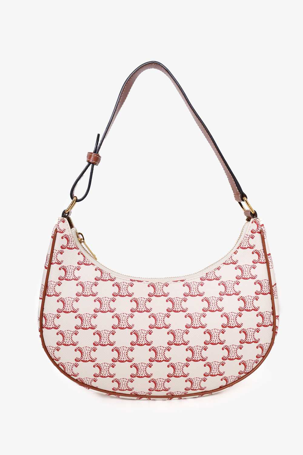 Celine White/Red Canvas/Leather Triomphe Ava Shou… - image 3