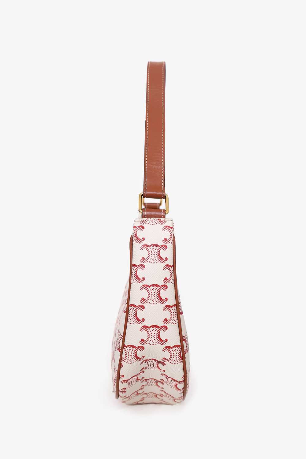 Celine White/Red Canvas/Leather Triomphe Ava Shou… - image 4