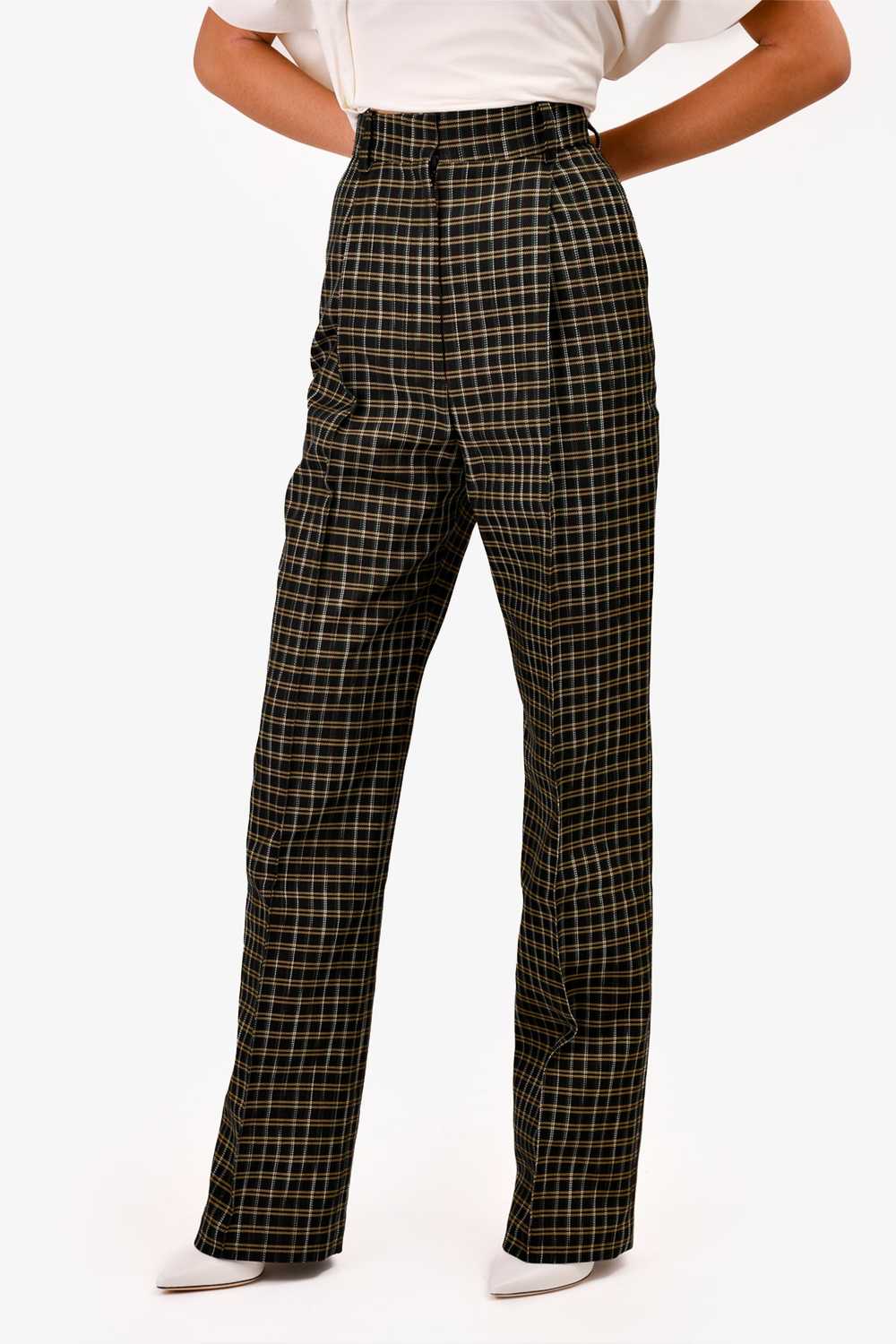 Beaufille Black Plaid Pants Size 0 - image 3