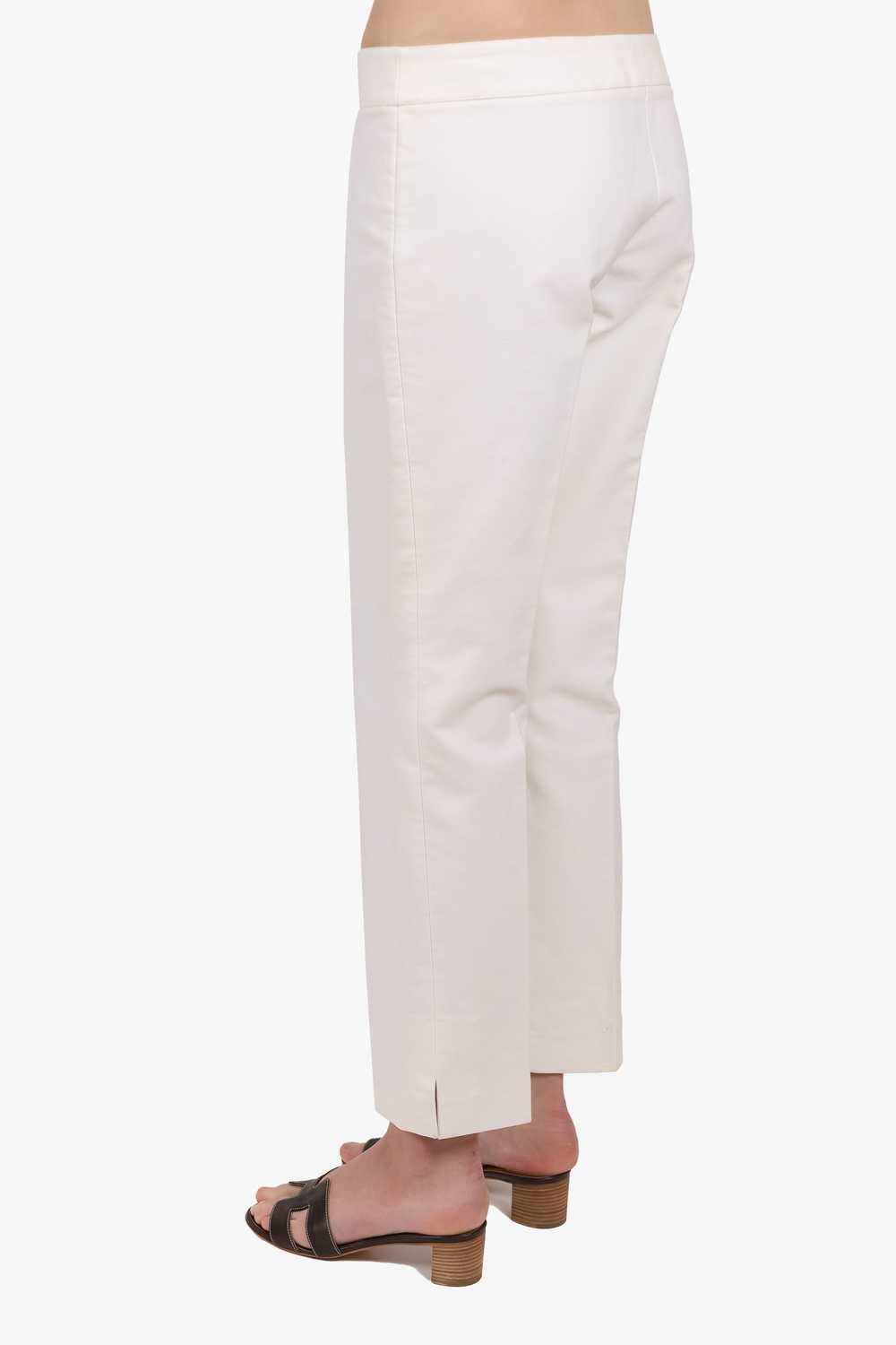 Gucci White Cotton Straight Leg Pants with Scarf … - image 4