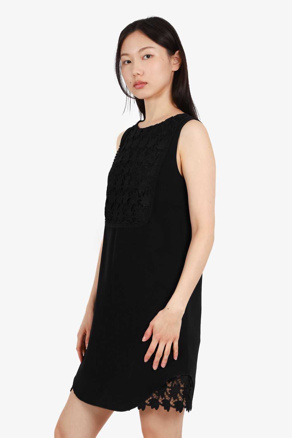 Max Mara Studio Black Lace Sleeveless Mini Dress … - image 2
