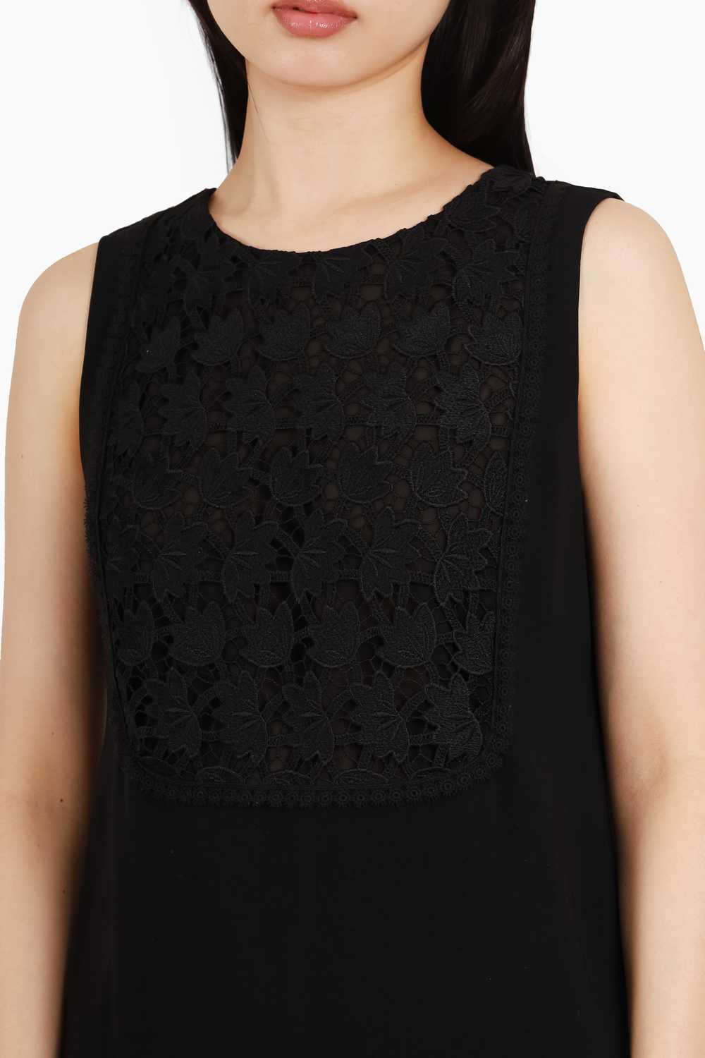 Max Mara Studio Black Lace Sleeveless Mini Dress … - image 4