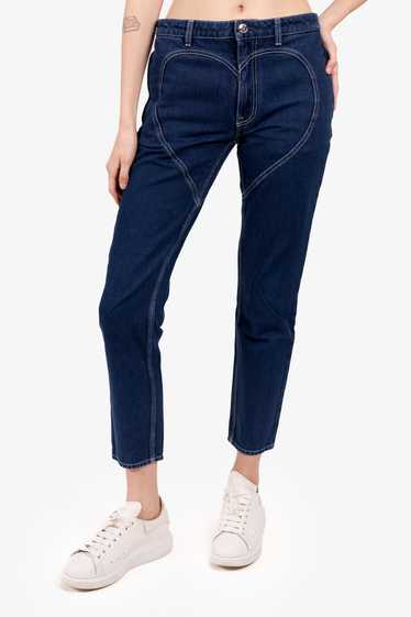 Burberry Blue Denim High-Rise Heart-Motif Skinny J