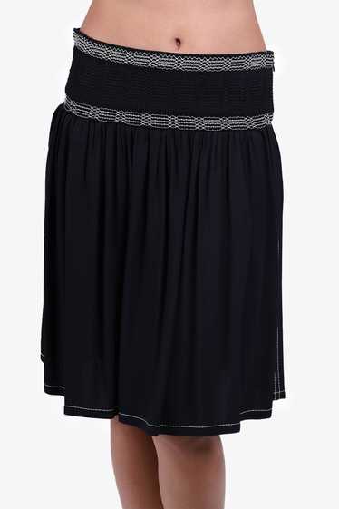 Prada Black Pleated Midi Skirt Size 36 - image 1