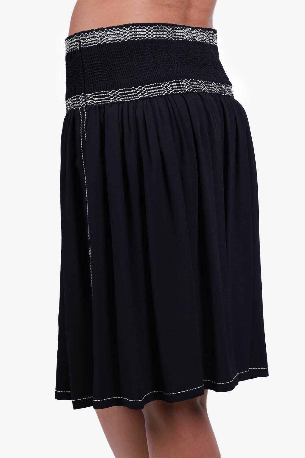 Prada Black Pleated Midi Skirt Size 36 - image 4