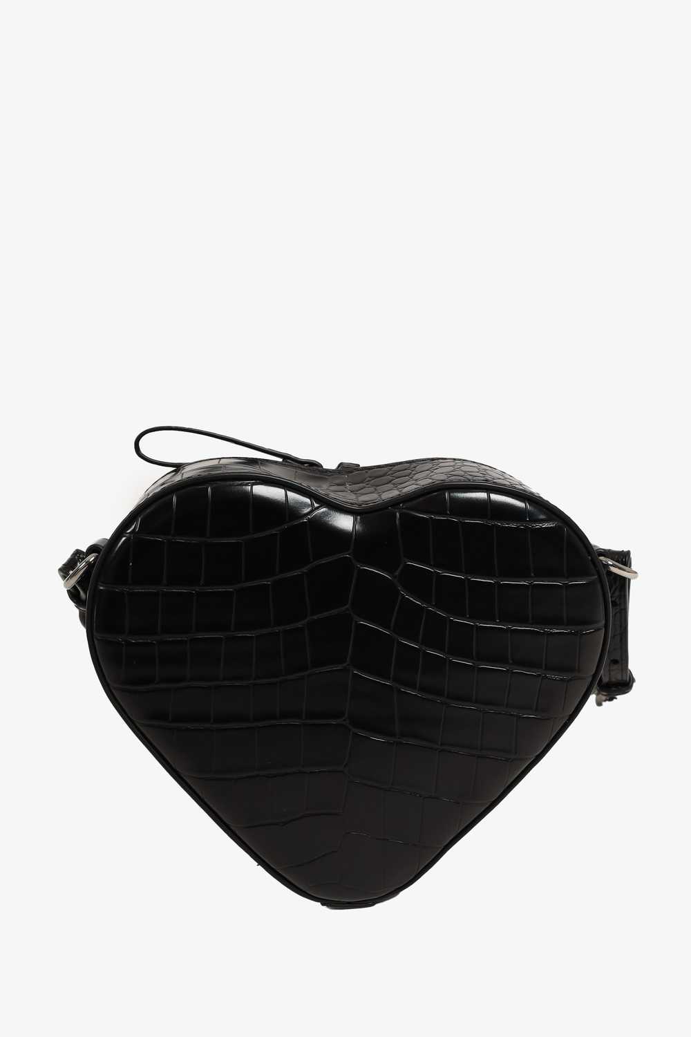 Vivienne Westwood Black Croc-embossed Ella Heart … - image 6