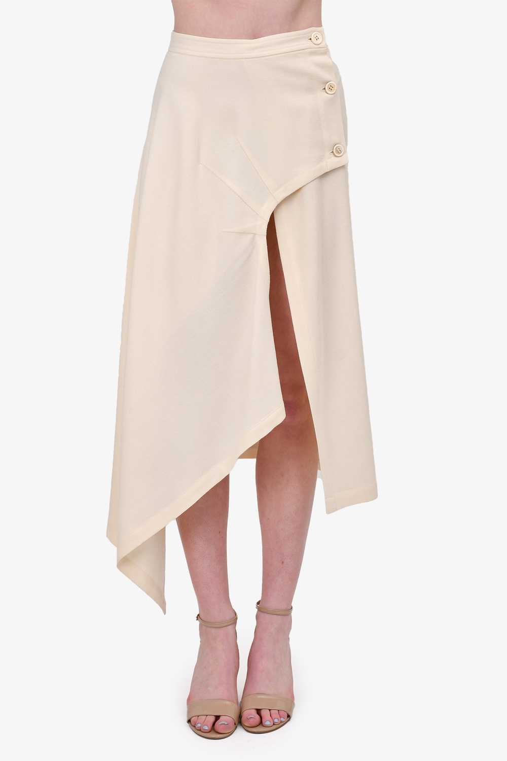 Comme Des Garcons Cream Wool Top + Midi Skirt Set… - image 2