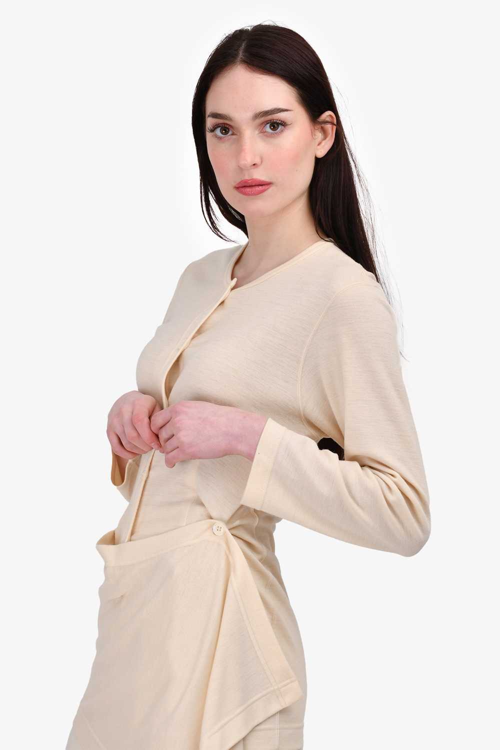 Comme Des Garcons Cream Wool Top + Midi Skirt Set… - image 4