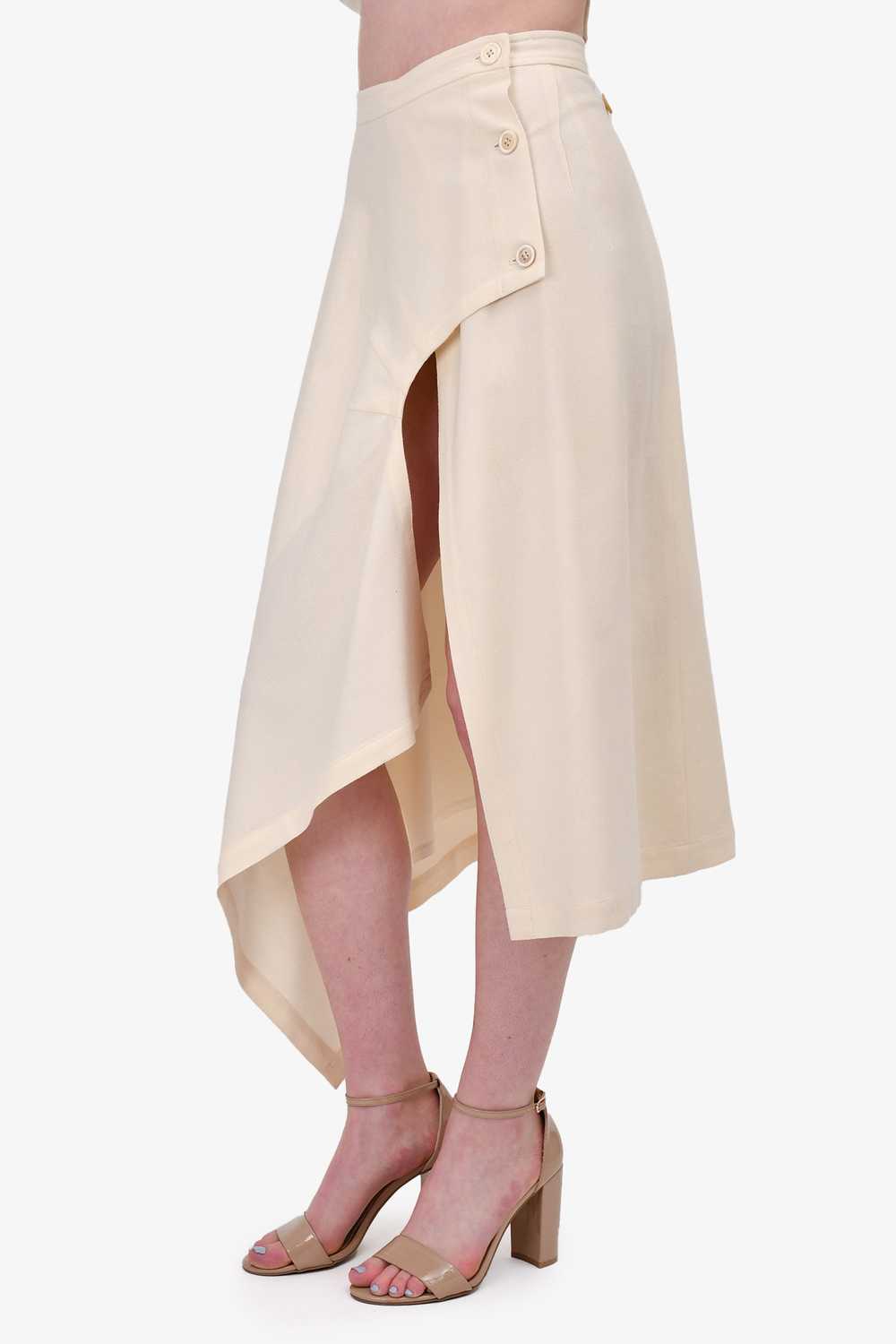 Comme Des Garcons Cream Wool Top + Midi Skirt Set… - image 6