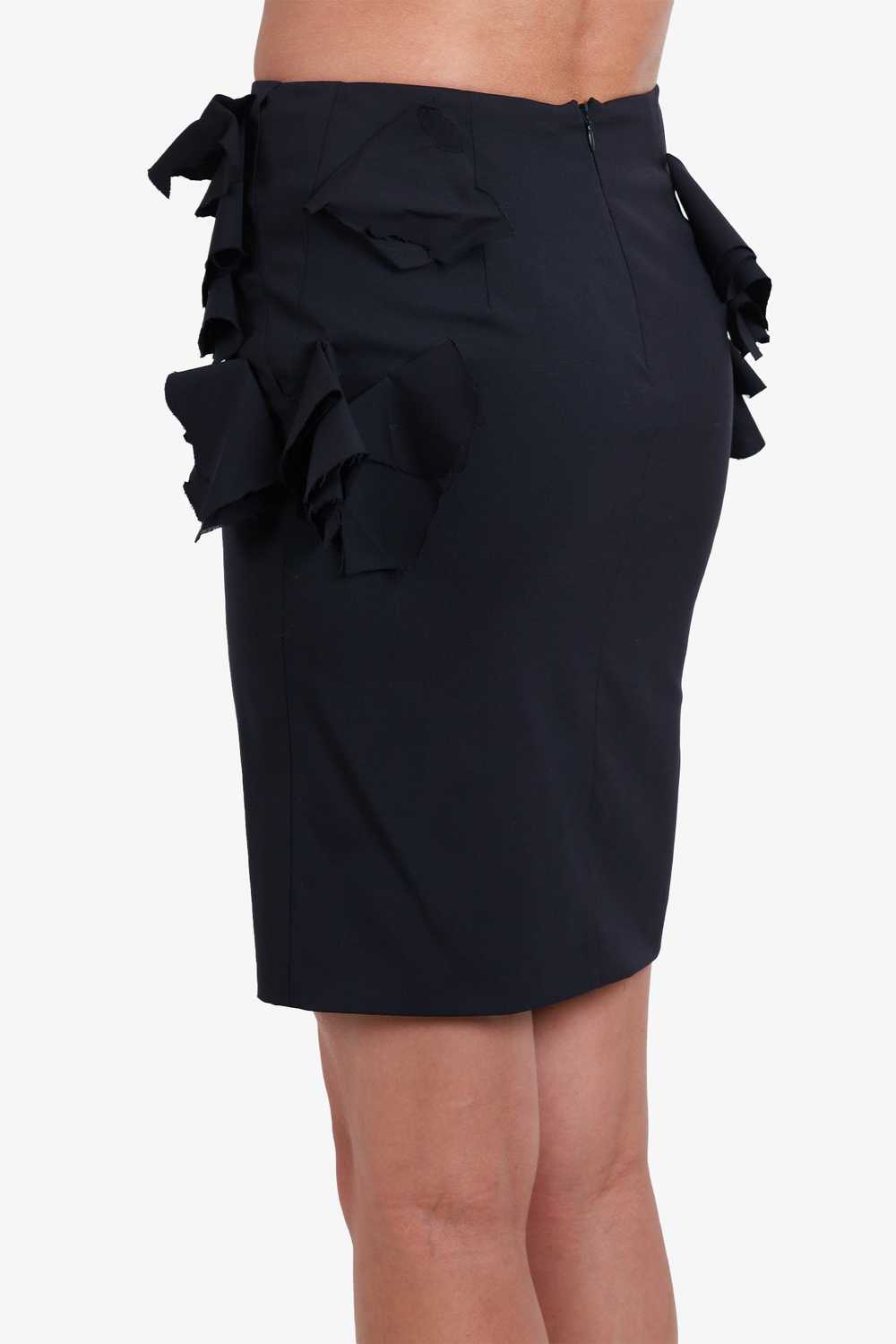 Jil Sander Black Virgin Wool Raw Hem Ruffle Skirt… - image 3