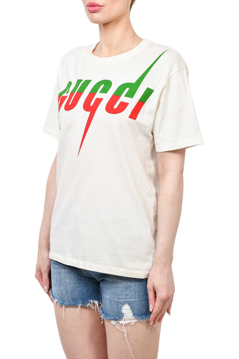 Gucci White Cotton 'Blade' Print T-Shirt Size XS - image 2