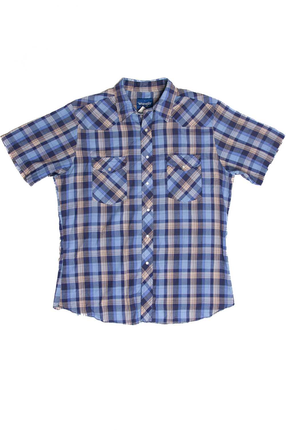 Recycled Wrangler Blue Button Up Shirt - image 1