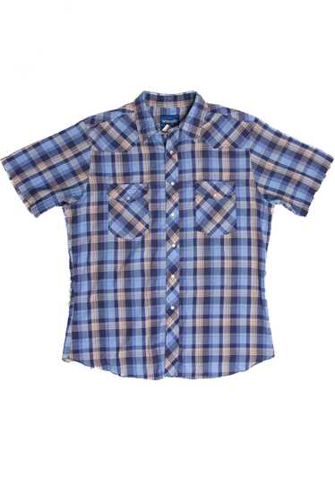 Recycled Wrangler Blue Button Up Shirt - image 1