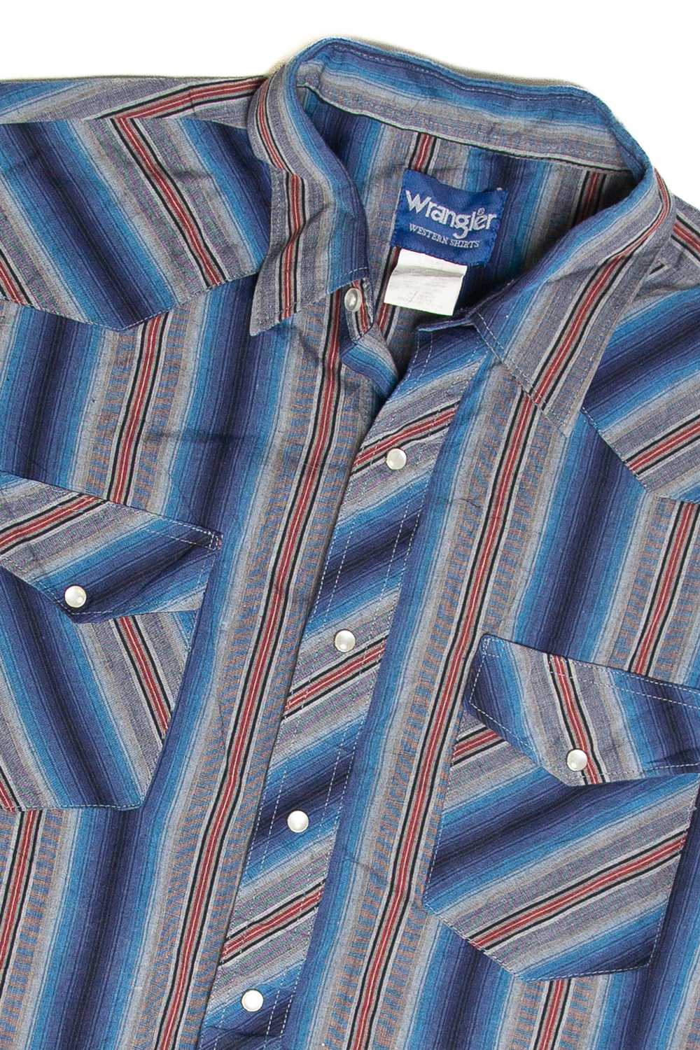 Vintage Wrangler Stripe Button Up T-Shirt - image 2