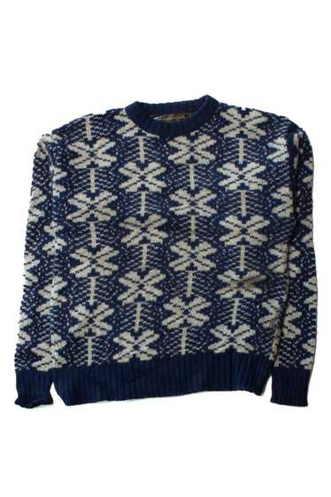 Vintage Navy Flowers Eddie Bauer Sweater (1980s)
