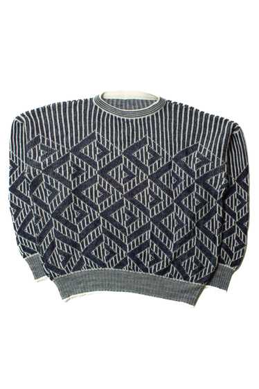 Vintage Navy Diamonds Sweater (1990s)