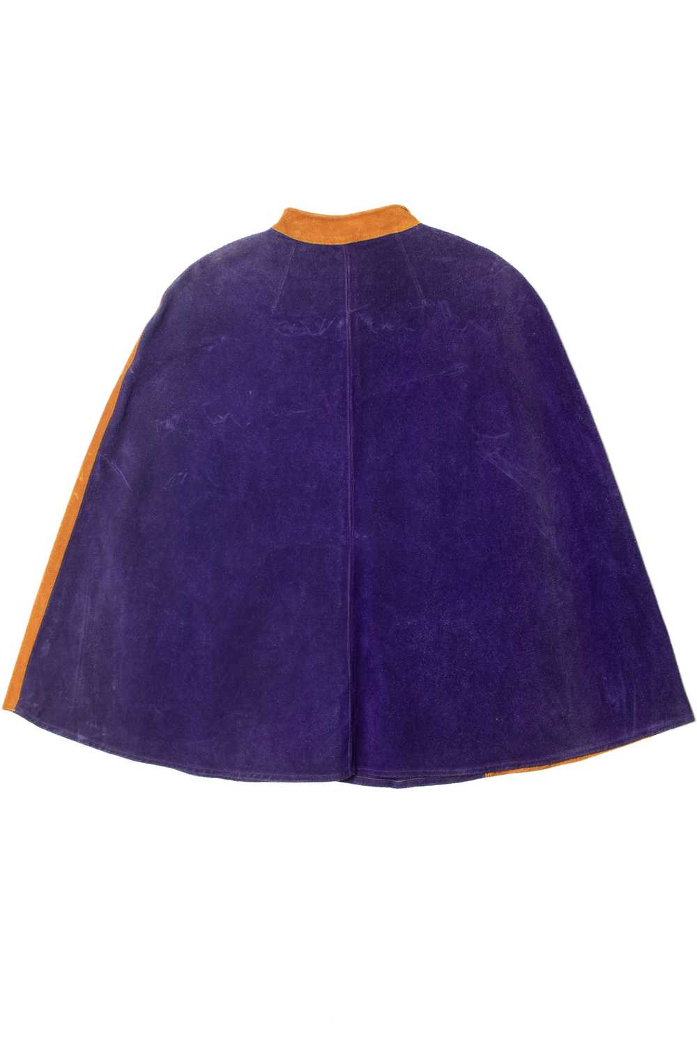 Vintage Purple & Ochre Floral Detail Leather Sued… - image 4