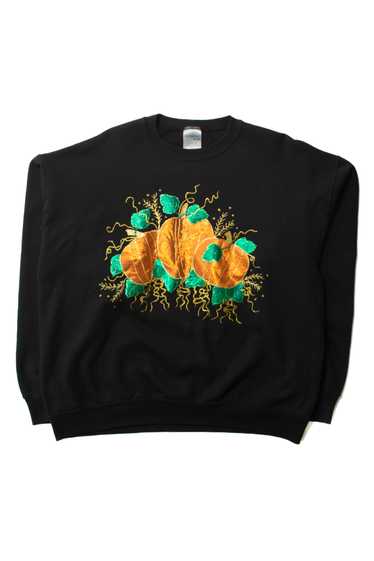 Vintage Foil Pumpkins Halloween Sweatshirt (1990s)