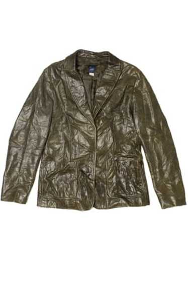 Vintage Olive Green Gap Leather Jacket (1990s)