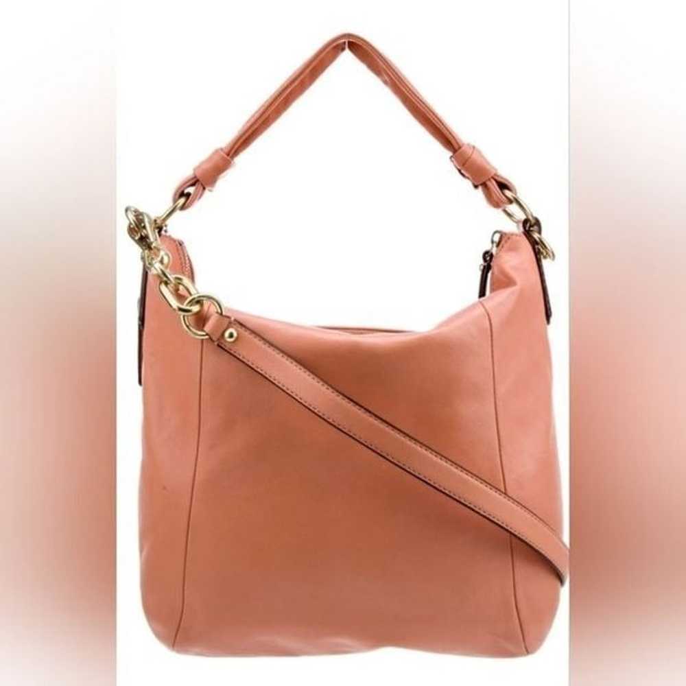 Limited Edition Coach Peach Leather Shoulder Bag … - image 10