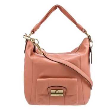 Limited Edition Coach Peach Leather Shoulder Bag … - image 1